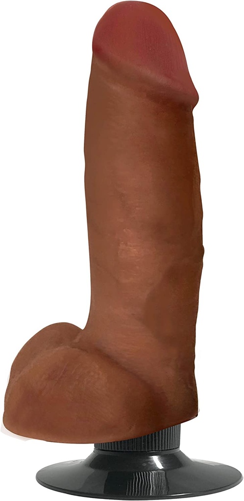 JUGUETES - JOCK BARESKIN 7" VIBRATING DONG WITH BALLS MOCHA