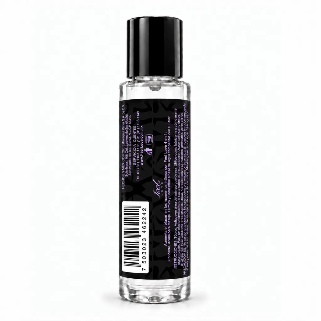 Feel Love Lubricante Aceite 4EN1 60ML Termico Comestible Digital 26 Uva Lado.webp