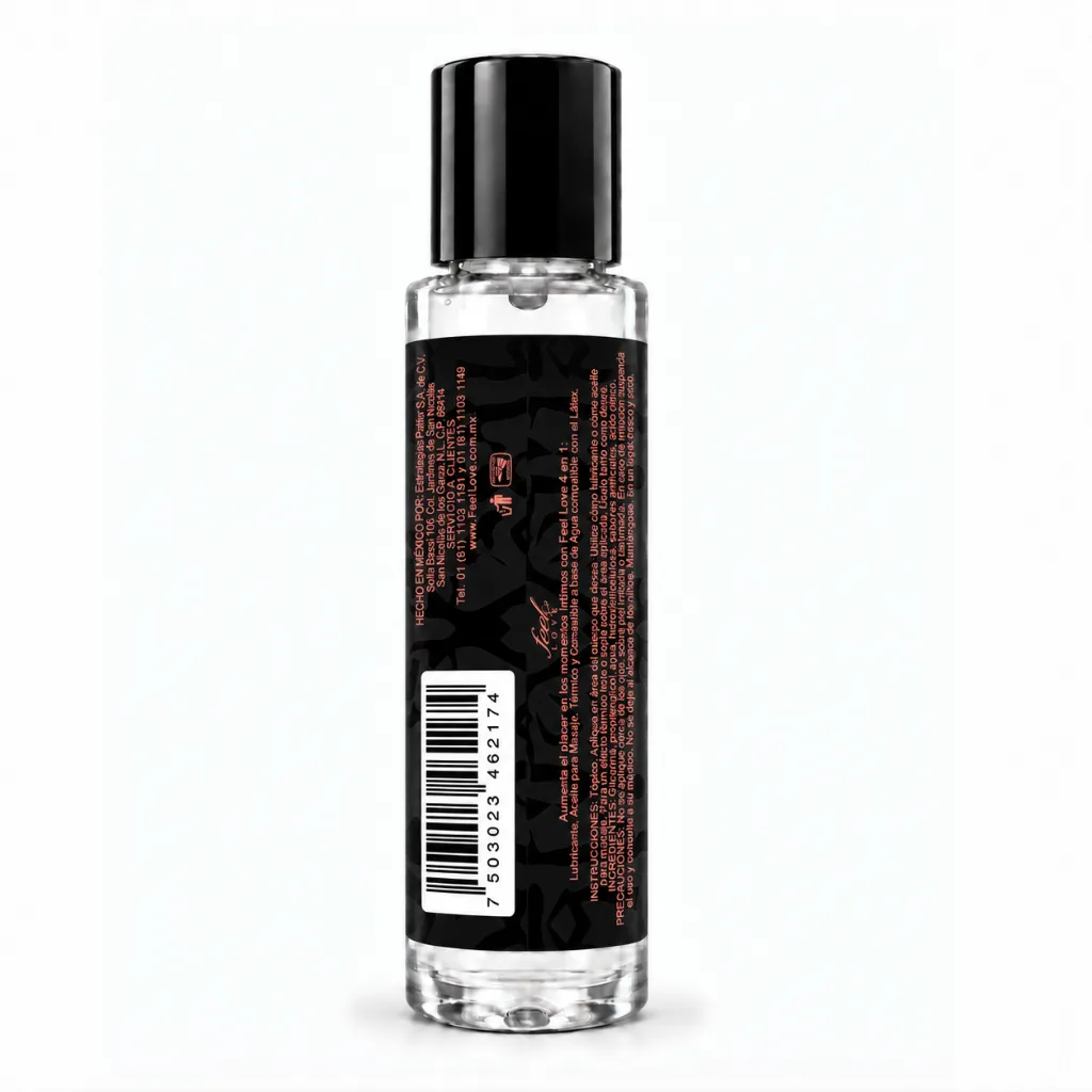 Feel Love Lubricante Aceite 4EN1 60ML Termico Comestible Digital 26 Fresa Lado.webp