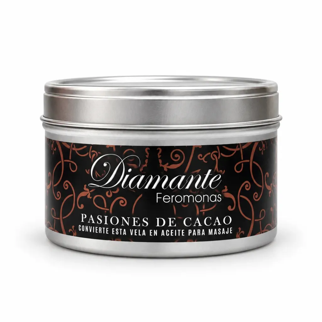 Vela para Masaje Feromonas 8oz. PASIONES DE CACAO