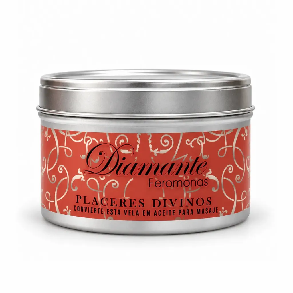 [V-PDIV-8] Vela para Masaje Feromonas 8oz. PLACERES DIVINOS