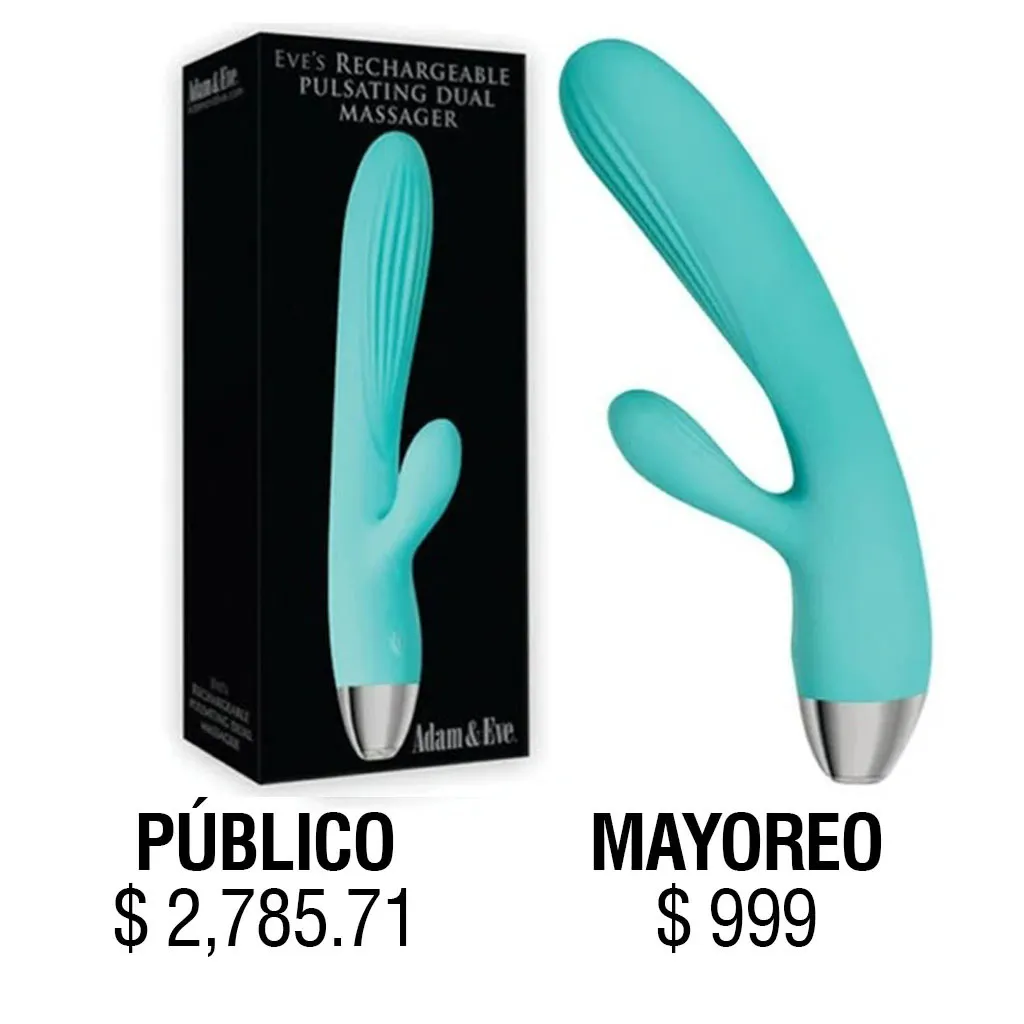 [AE-BL-4296-2] JUGUETES - ADAM & EVE MASAJEADOR DUAL PULSANTE RECARGABLE DE EVE