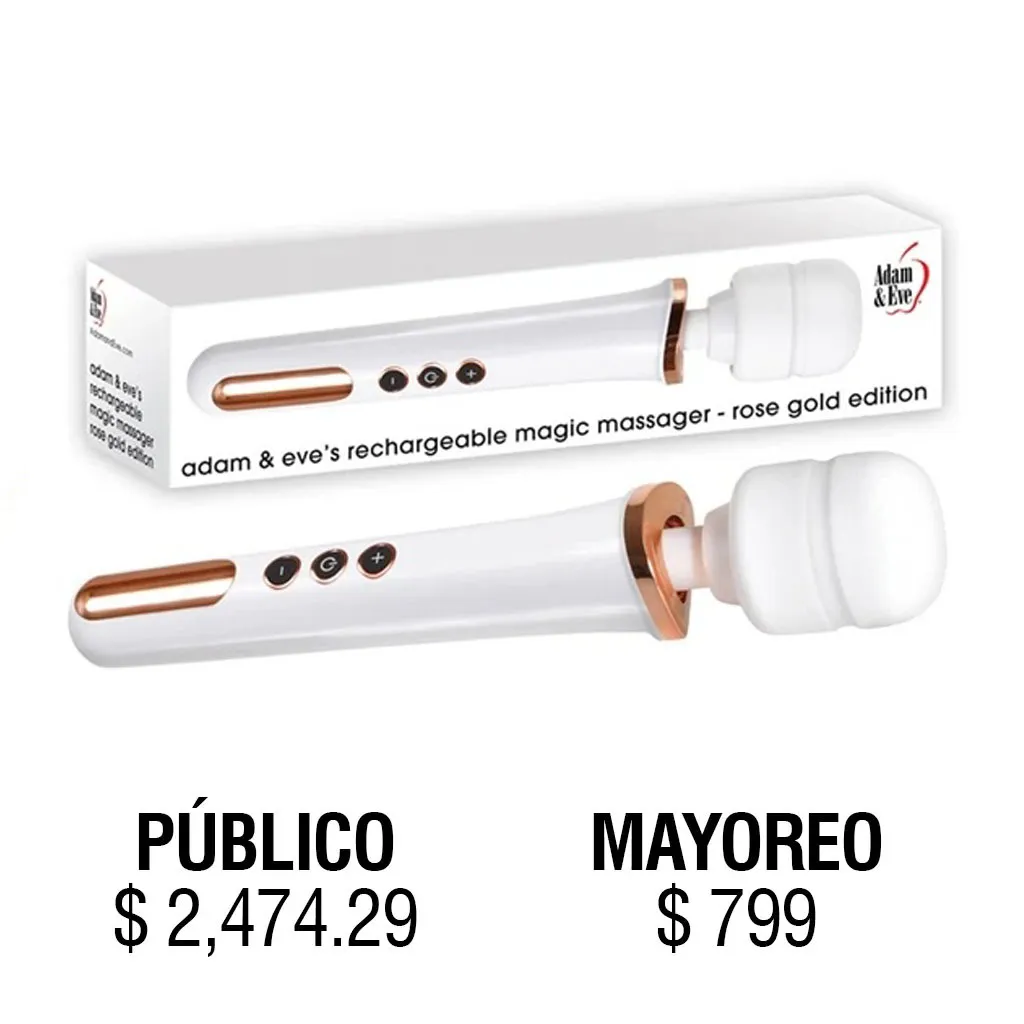 [AE-WF-3145-2] JUGUETES - ADAM & EVE RECHARGEABLE MAGIC MASSAGER - ROSE GOLD EDITION