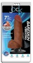 JUGUETES - JOCK BARESKIN 7" VIBRATING DONG WITH BALLS MOCHA