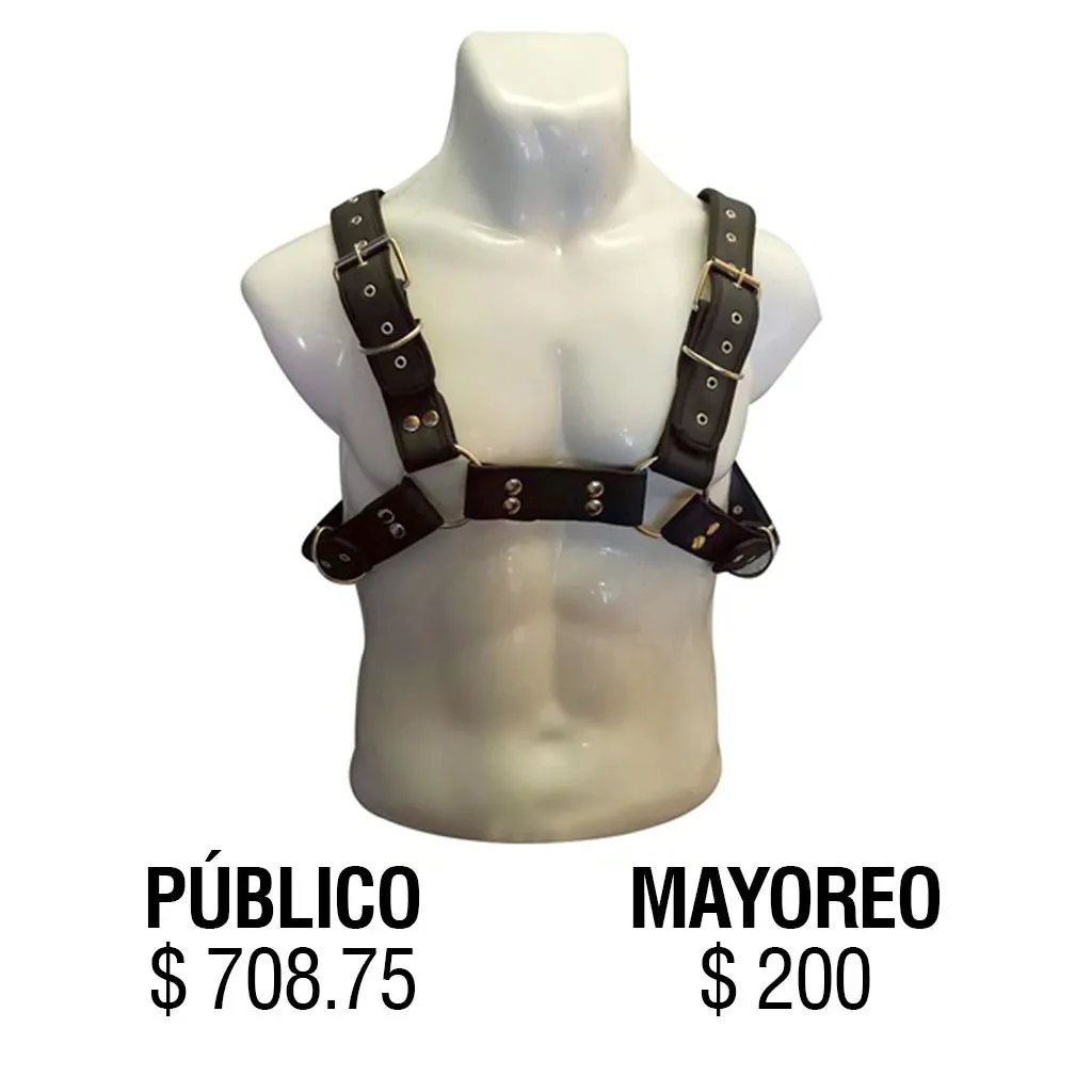 JUGUETES - PECHERA DE CUERO PARA HOMBRE -  NEGRO