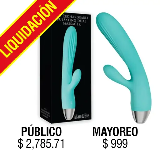[AE-BL-4296-2] JUGUETES - ADAM & EVE MASAJEADOR DUAL PULSANTE RECARGABLE DE EVE