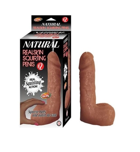 [2842] JUGUETES - NATURAL REALSKIN SQUIRTING PENIS #2 BROWN