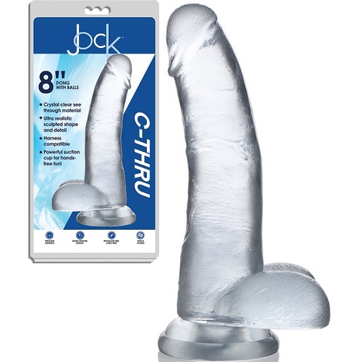 JUGUETES - JOCK C-THRU 8" DONG WITH BALSS CLEAR