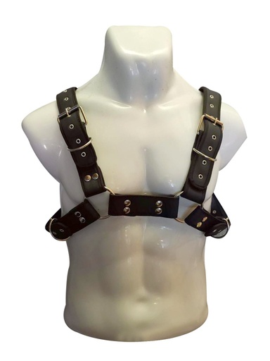 JUGUETES - PECHERA DE CUERO PARA HOMBRE -  NEGRO